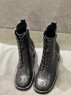 IUIU SECOND 新款时尚方圆头双侧拉链马丁靴U21DS46261