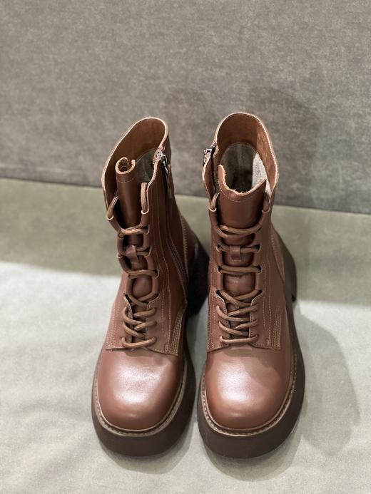 IUIU SECOND 新款加绒圆头侧拉链厚底马丁靴U21DC46061 商品图1