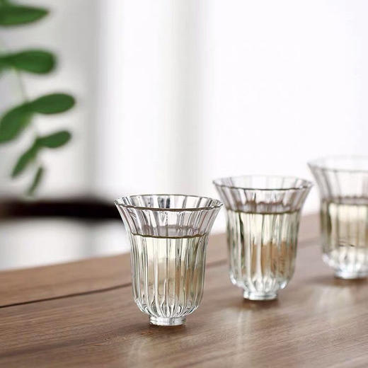 暗香疏影/玲珑杯 高款条纹品杯玻璃茶具品茗杯单杯小杯子主人杯迷你小号花瓣功夫茶茶杯 商品图7