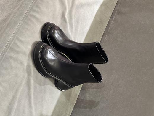 IUIU SECOND 2022新款方圆头净面厚底后拉链切尔西短靴U22DS44711 商品图4