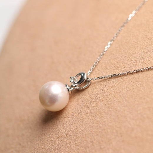 金18K海水珍珠吊坠 8.5-9mm 白 39573 商品图4