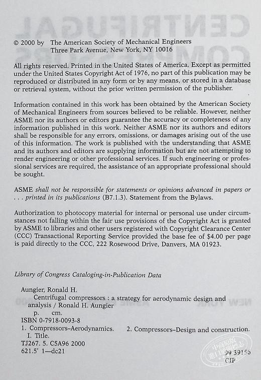 【中商原版】Centrifugal Compressors 英文原版 离心式压缩机：空气动力设计与分析的策略 Ronald H. Aungier 商品图4