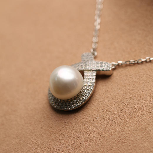 银925淡水珍珠链坠 10-11mm 白 103599 商品图4