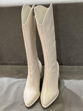 IUIU SECOND 新款气质尖头方根侧拉链长筒靴U21DQ44881