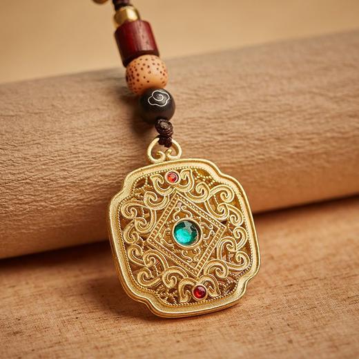 黄铜镂空四方如意牌汽车钥匙扣挂件吊坠钥匙扣 商品图3