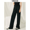 VIMAGE纬漫纪春季新款黑色微喇裤子V1905504 商品缩略图2