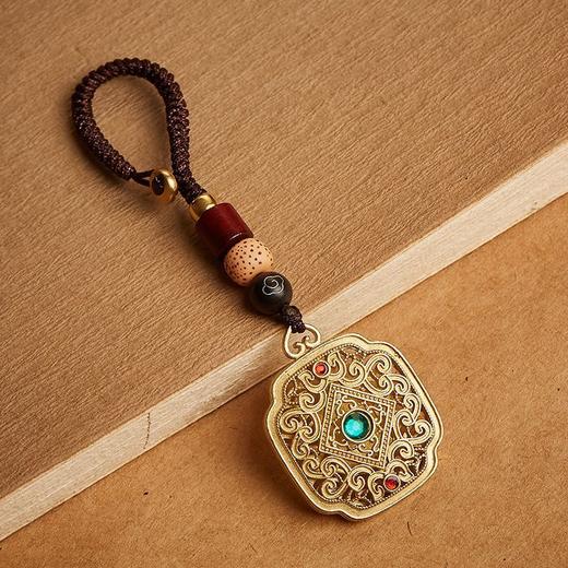 黄铜镂空四方如意牌汽车钥匙扣挂件吊坠钥匙扣 商品图2