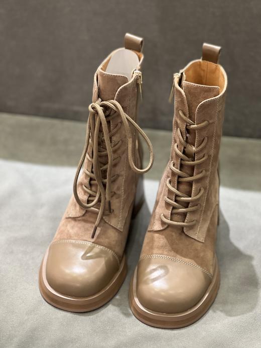 IUIU SECOND 2022新款时尚拼皮厚底侧拉链马丁靴U22DS44641 商品图2