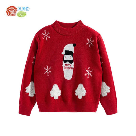 贝贝怡儿童衣服秋冬男女童毛衣童装新款针织套头上衣 商品图0