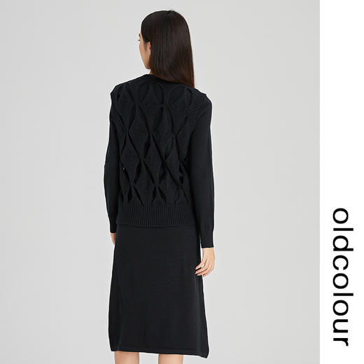 oldcolour2022年冬季新款通勤时尚气质风针织两件套连衣裙女N44106447 商品图2