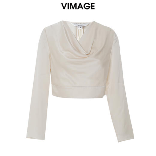 VIMAGE纬漫纪春季新款设计感小众修身短款小上衣女V1913503 商品图5