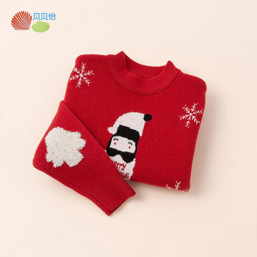 贝贝怡儿童衣服秋冬男女童毛衣童装新款针织套头上衣 商品图3
