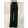 VIMAGE纬漫纪春季新款黑色微喇裤子V1905504 商品缩略图3