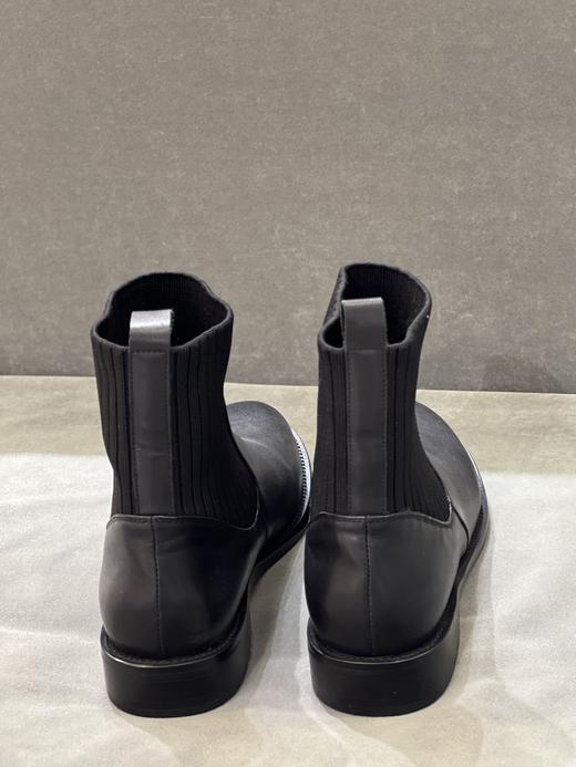 IUIU SECOND 新款加绒圆头平底弹力靴袜袜靴切尔西靴U21DS44568 商品图3