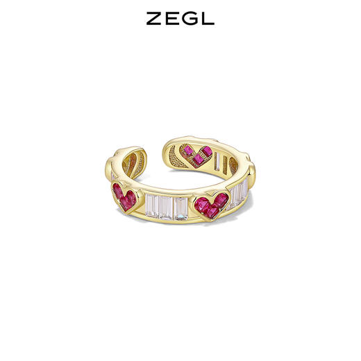 ZEGL爱心戒指女小众设计高级感指环2022年新款时尚个性开口食指戒 商品图4