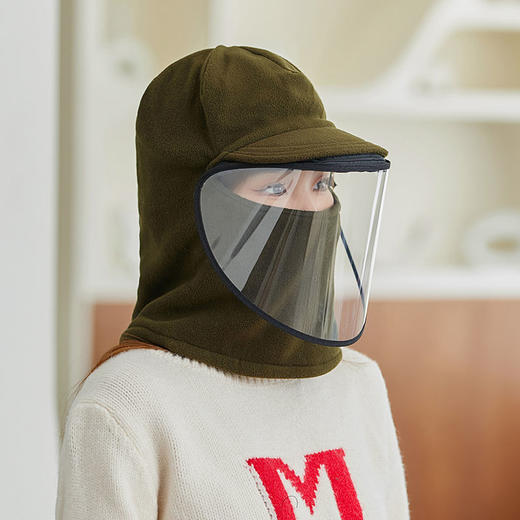 【防飞沫面罩帽】秋冬女保暖帽骑电瓶车防风帽子 男户外加绒护耳防寒帽 商品图4