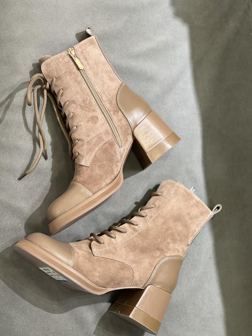 IUIU SECOND 2022新款时尚拼皮厚底侧拉链马丁靴U22DS44641 商品图1