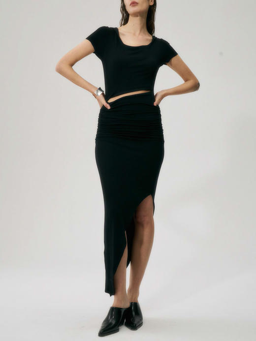 SIJIA | 破洞连帽针织连衣裙 [ 黑SS2324  ] 商品图0