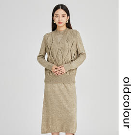 oldcolour2022年冬季新款通勤时尚气质风针织两件套连衣裙女N44106447