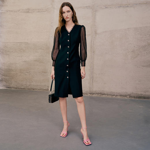 EITIE爱特爱春季新款袖口透视性感连衣裙7307034 商品图1