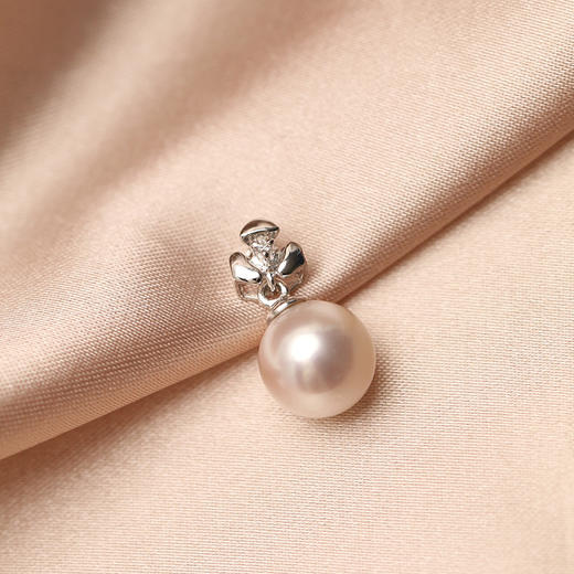 金18K海水珍珠吊坠 8.5-9mm 白 100665 商品图1