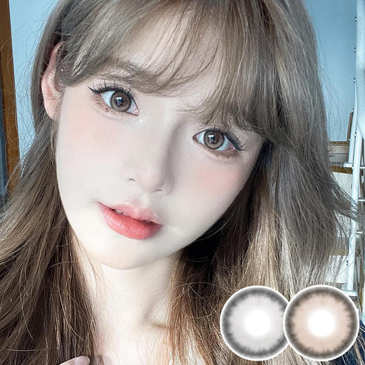 Claire Color / 奶灰冻冻/奶棕冻冻 / 美瞳年抛 / 2片入 / 14.5mm / 明显扩瞳融瞳黑边混血 商品图1