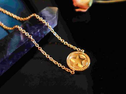 爱莎许愿珠宝 星币系列 金币单面项链（男款） 商品图0