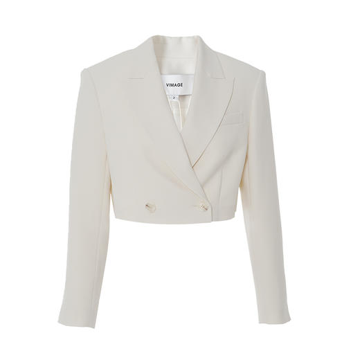 VIMAGE纬漫纪春季新款短款香槟白色外套V1903522 商品图4