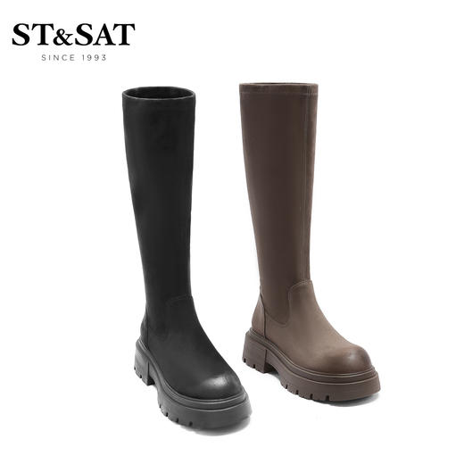 星期六圆头擦色高筒瘦瘦靴SS24117042 商品图7