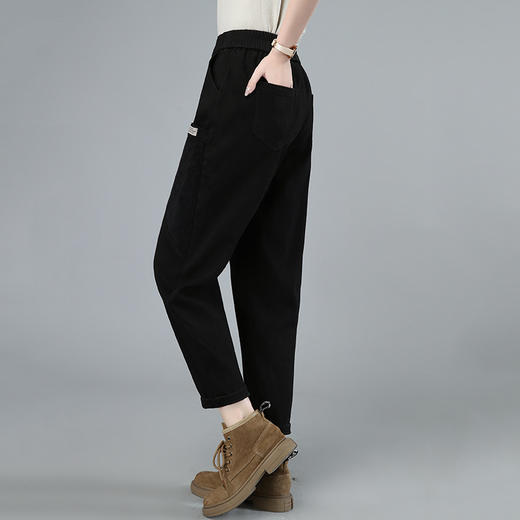 HR WY81359松紧腰显瘦有型加绒休闲保暖裤 商品图3