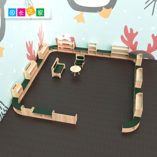 绘本区角 绘本架系列产品 幼儿园柜子实橡木玩具柜 商品图3