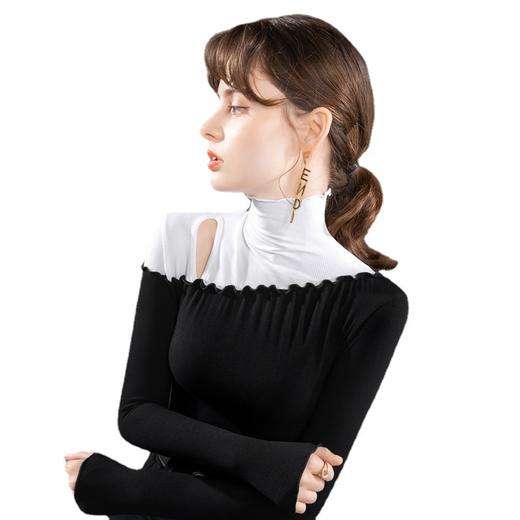 时尚撞色镂空洋气小衫，内搭木耳边上衣SG-J2D3482 商品图4