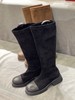IUIU SECOND 新款圆头拼面低跟弹力靴袜袜靴长筒靴U21DQ45731 商品缩略图5