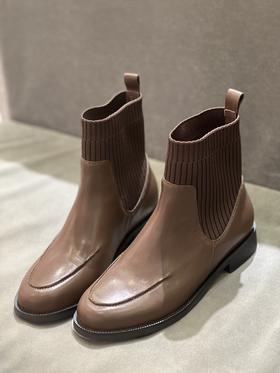 IUIU SECOND 新款时尚一脚蹬切尔西靴瘦瘦靴弹力靴U21DS44171