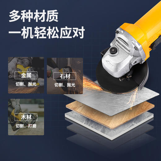 得力DL6371交流角磨机(950W/φ100/侧开关) 商品图3