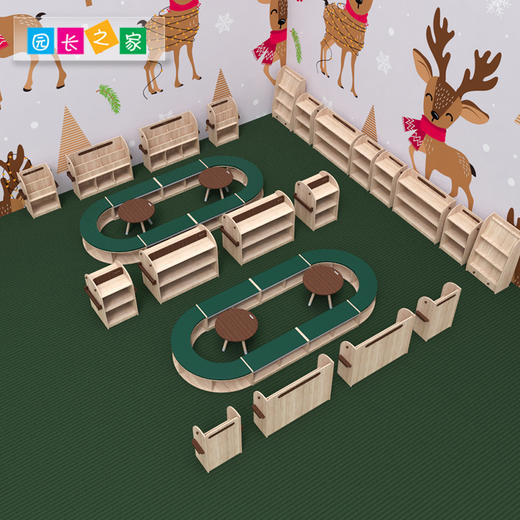 绘本区角 绘本架系列产品 幼儿园柜子实橡木玩具柜 商品图2