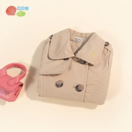 【商场同款】迪士尼童装女童风衣春秋季中大童女孩宝宝法式优雅中长款外套213DS0325 商品图3