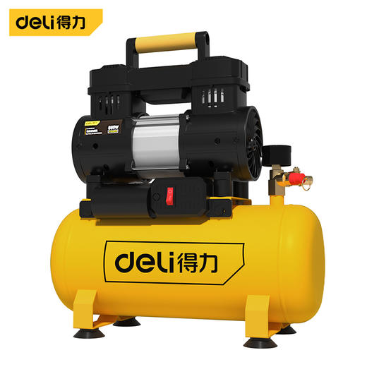 得力DL-WKY06-W1无油空压机850W/6L(黄) 商品图0