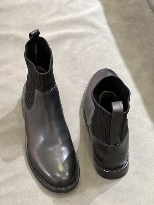 IUIU SECOND 新款加绒圆头平底弹力靴袜袜靴切尔西靴U21DS44568 商品图5