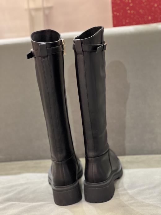 IUIU SECOND 新款简约圆头低跟侧拉链长筒靴U21DQ43638 商品图1