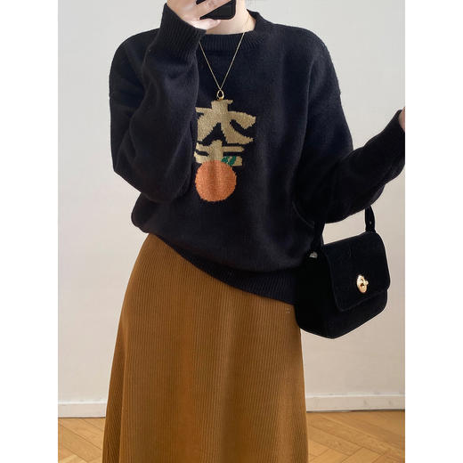 YS-P6631年味春节大吉毛衣女2023早春设计感软糯套头针织衫上衣 商品图4