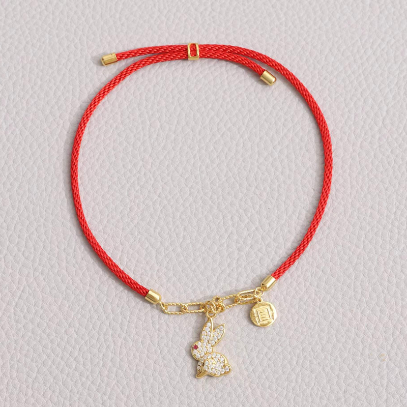 宫里的世界&BYJ  祥瑞兔佑红绳手链