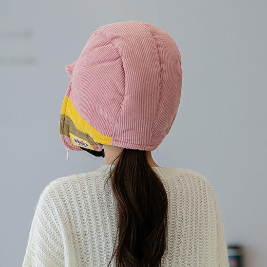 【防飞沫面罩帽】雷锋帽女秋冬季保暖帽灯芯绒加厚滑雪防寒面罩 商品图9