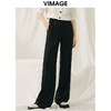 VIMAGE纬漫纪春季新款黑色微喇裤子V1905504 商品缩略图5