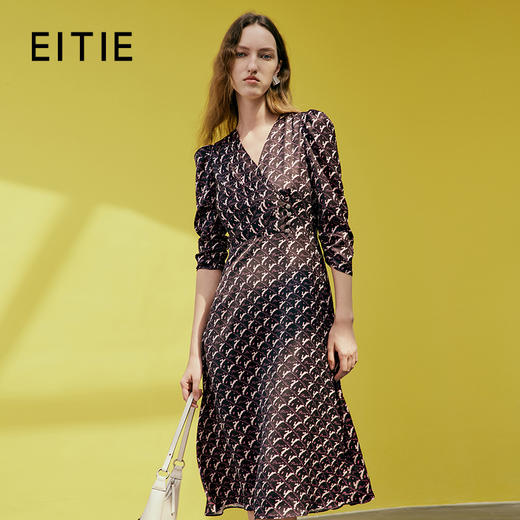 EITIE爱特爱春季新款时尚印花连衣裙7307013 商品图0