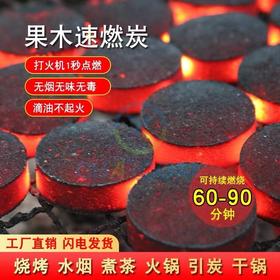 速燃炭烧烤碳烧烤木炭引燃果木炭无烟碳煮茶炭烧烤
