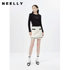 NEELLY纳俪商场同款小香风半身裙女撞色高腰A字裙时尚百搭短裙N23011E01021 商品缩略图1