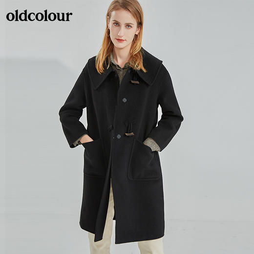 oldcolour2021冬季新款时尚气质修身百搭中长款手工大衣N44156430 商品图1
