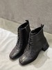 IUIU SECOND 新款软皮菱格纹小方头侧拉链马丁靴U21DS42108 商品缩略图3