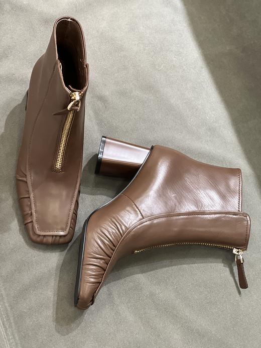 IUIU SECOND 新款时尚方头前拉链方根小短靴U21DS44421 商品图4